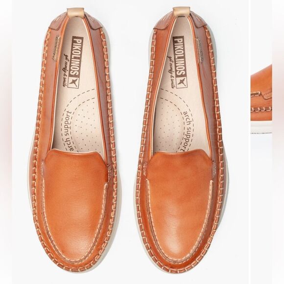 PIKOLINOS Gandia Moc Toe Nectar Leather Loafers size 39/ 8,5 - Picture 1 of 12